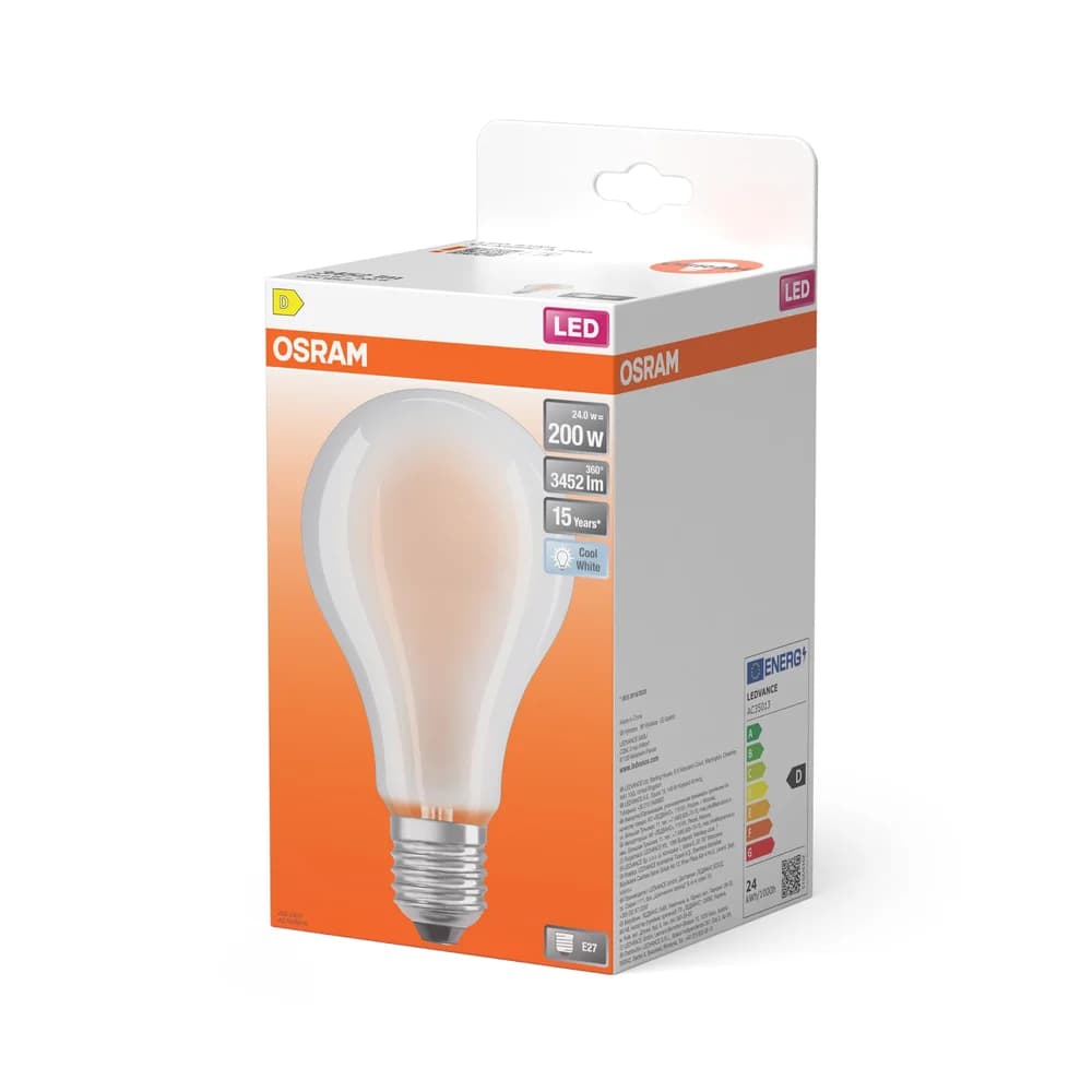 E27 A60 LED Lampen 24W = 200W 3452lm 4000K Neutralweiß 300° OSRAM STAR Filament