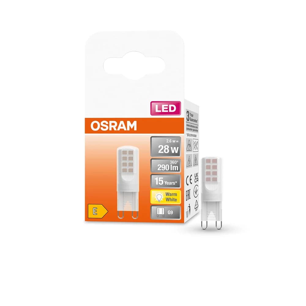 OSRAM LED PIN G9 Stiftsockel Lampe 2,6W wie 28W warmweißes Licht 2700k