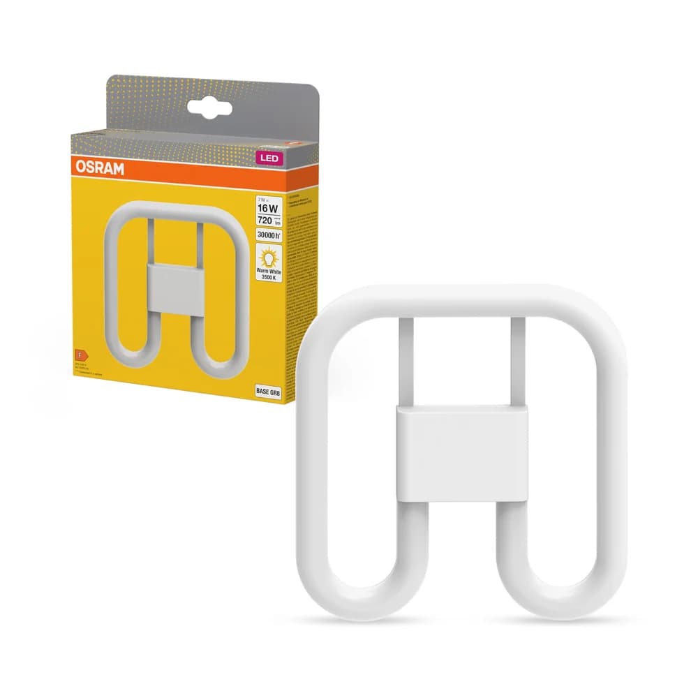 Einseitige LED-Leuchtstoffröhre GR8 7W = 16W 720lm 3500K Warmweiß 130° DULUX LED SQ EM & AC Osram