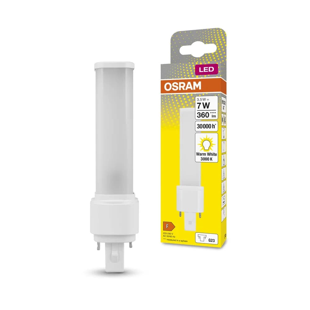 OSRAM DULUX S7 LED 2Pin G23 Kompaktlampe 3,5W wie 7W 3000K warmweißes Licht EM (KVG/VVG/AC)