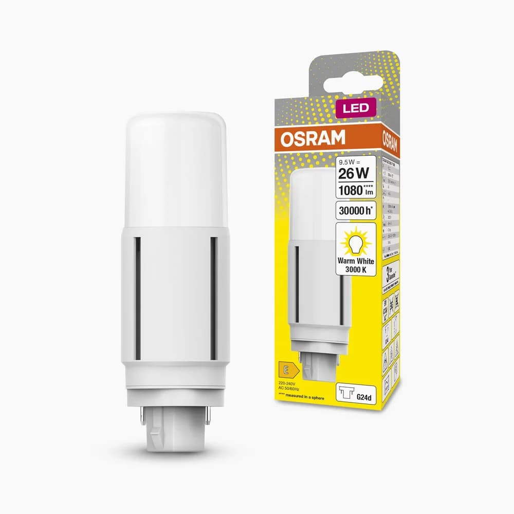 OSRAM DULUX G24D D26 VT EM LED Lampe 2Pin 9,5W wie 26W 3000K warmweißes Licht KVG