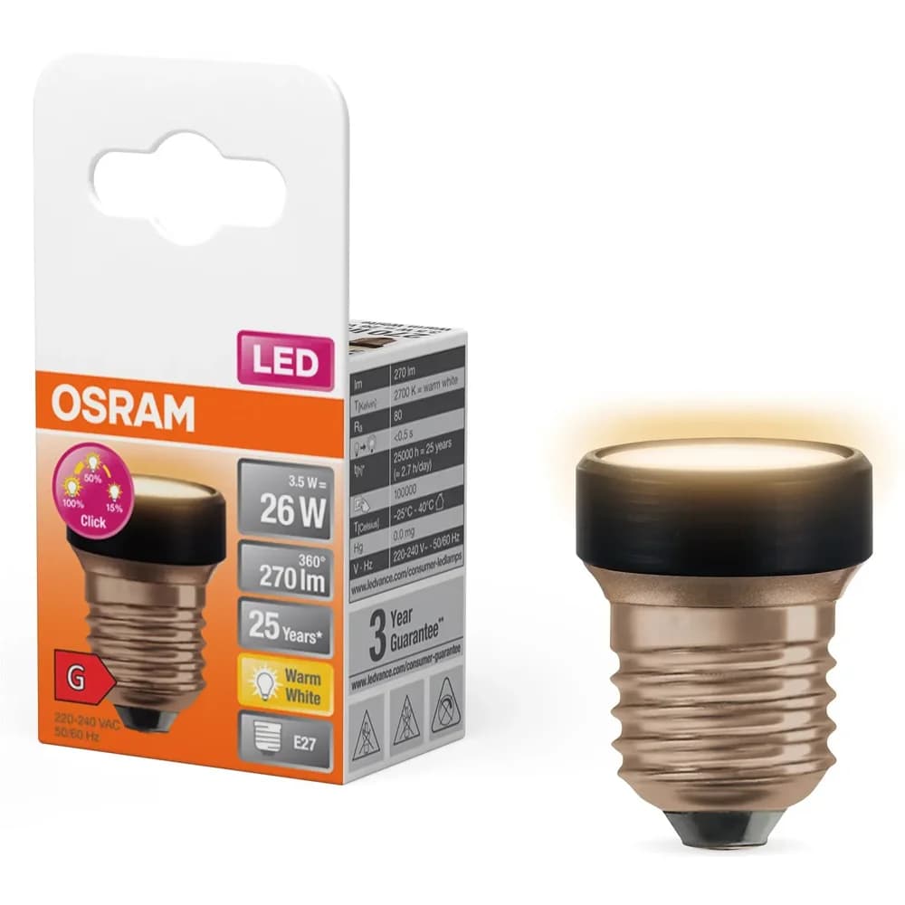 OSRAM E27 LED STAR FLAT 3 Step dimmbarer Strahler 3.5W wie 26W warmweißes Licht