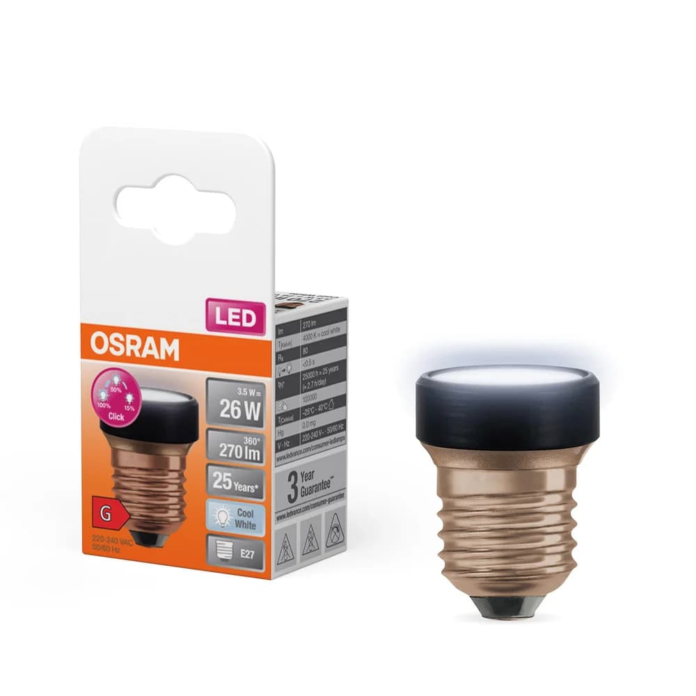 LED Reflektor Glühbirne E27 3.5W = 26W 270lm 4000K Neutralweiß 100° Dimmbar FLAT LAMP Osram