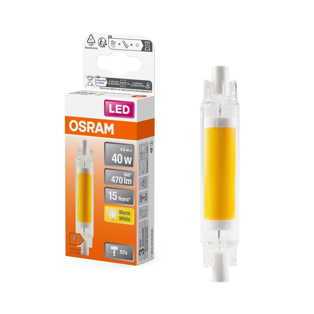 LED-Kapsel-Lampe R7s 4,5W = 40W 470lm 2700K Warmweiß 300° SLIM LINE Osram