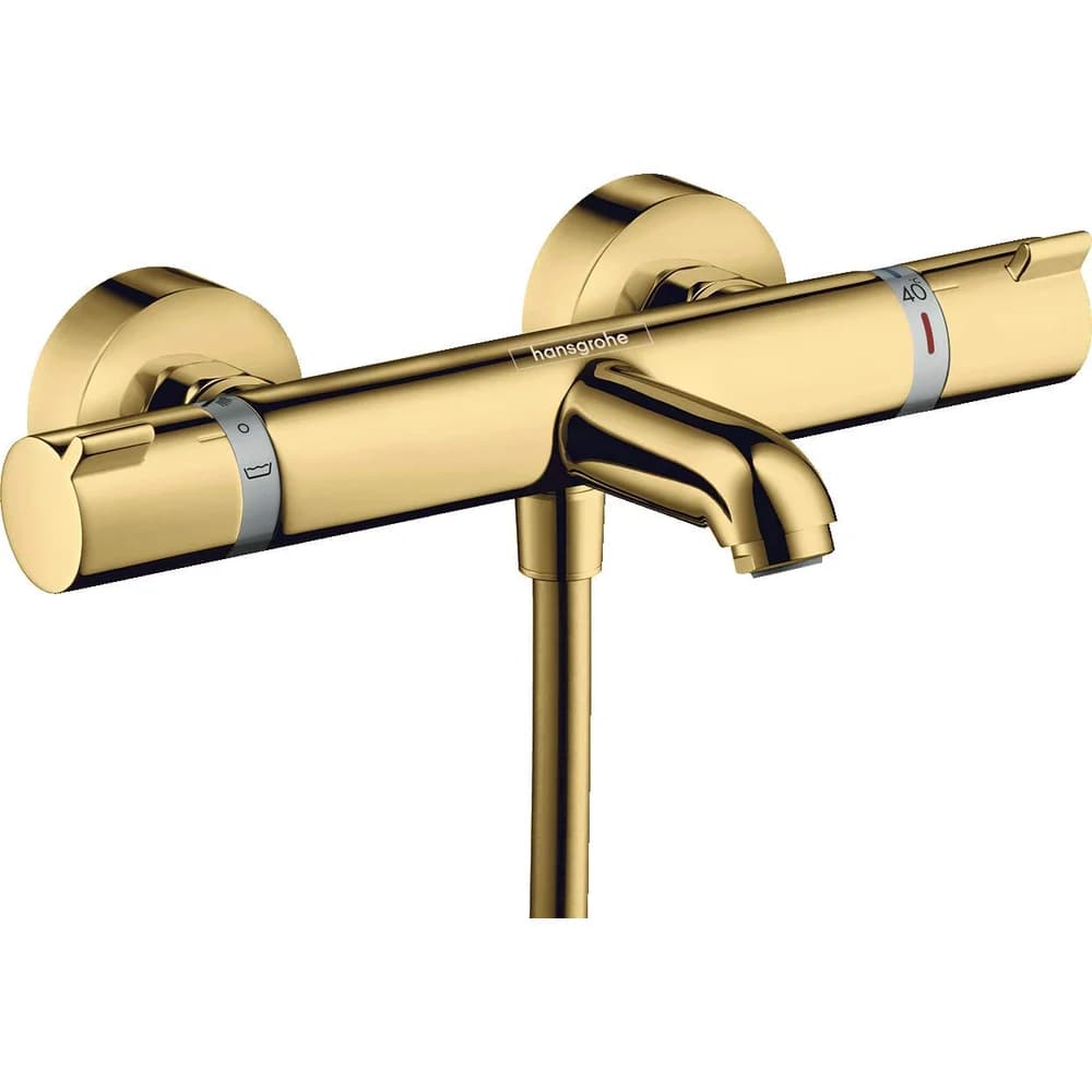 hansgrohe Ecostat Wannenthermostat Comfort Aufputz, 13114990, Farbe: Polished Gold Optic