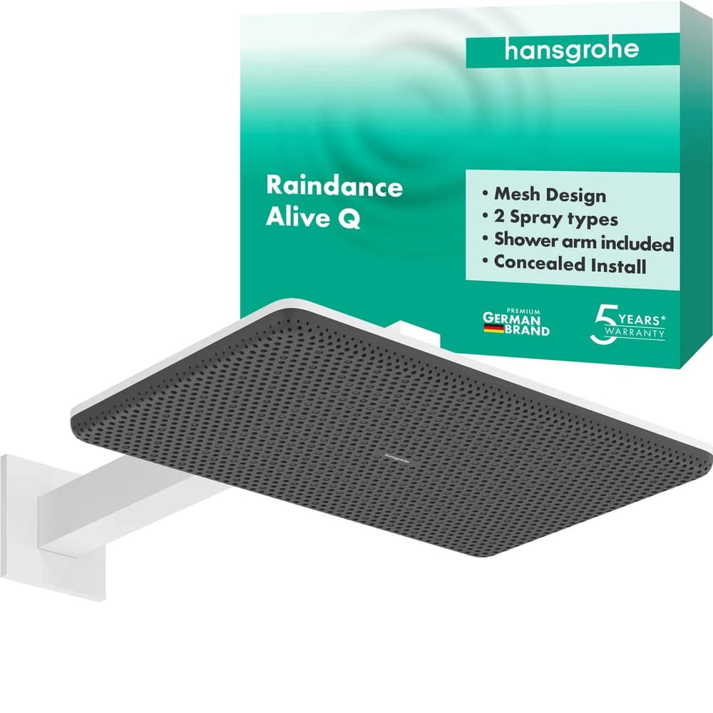 hansgrohe Raindance Alive Q Kopfbrause 210/340 2jet mit Brausearm, Mattweiß