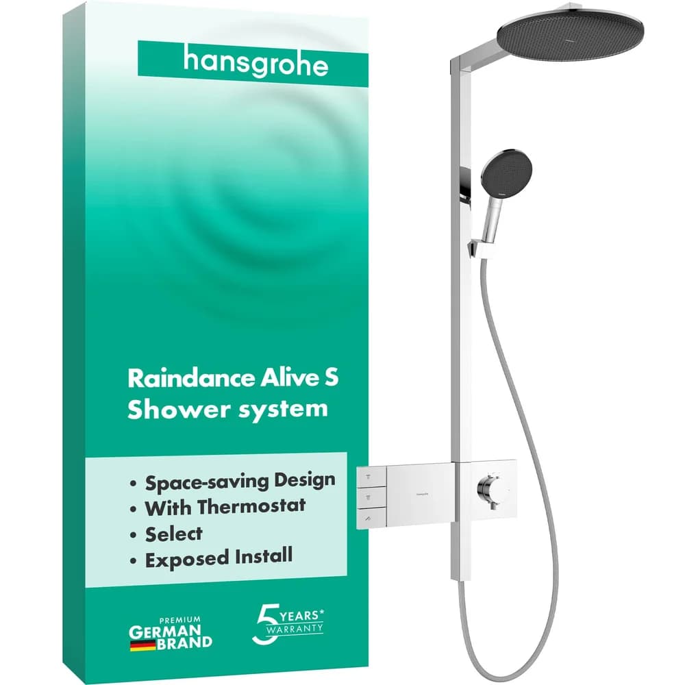 HANSGROHE Showerpipe Raindance Alive S 300 2jet mit Thermostat chrom