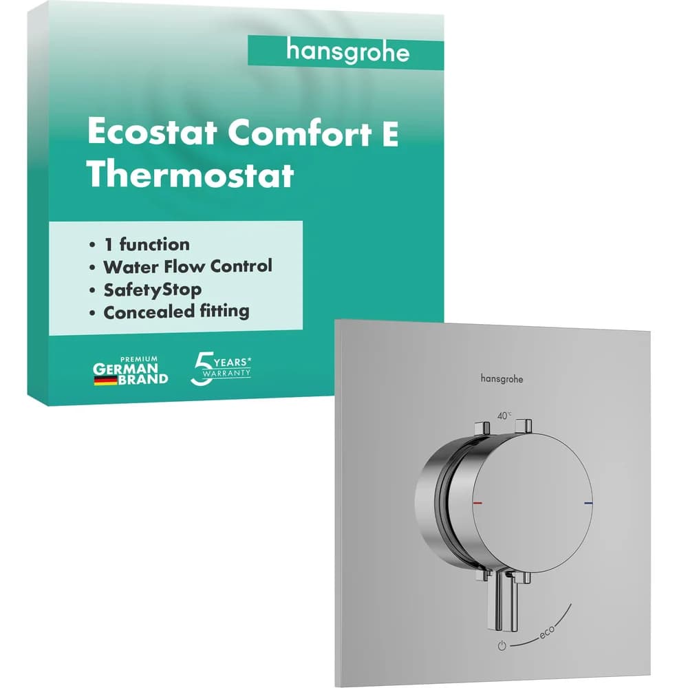 hansgrohe Ecostat Comfort E Thermostat Unterputz für 1 Verbraucher, Chrom
