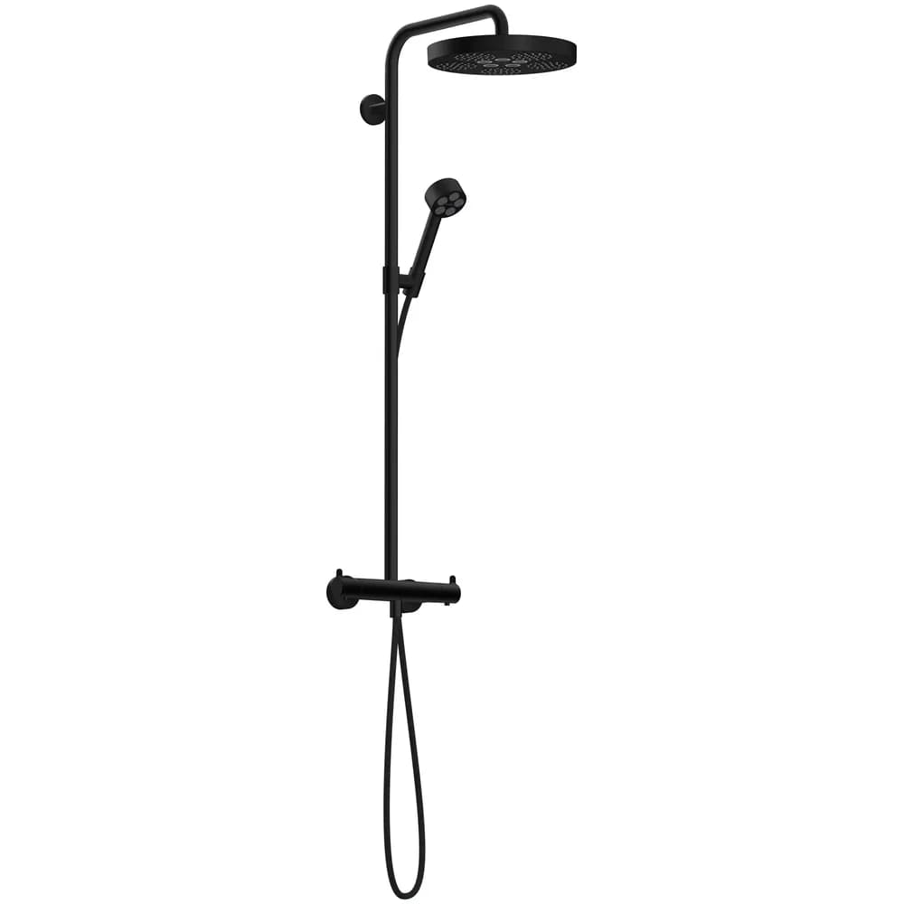Hansgrohe AXOR One Showerpipe mit Thermostat und Kopfbrause 280 1jet EcoSmart, Mattschwarz