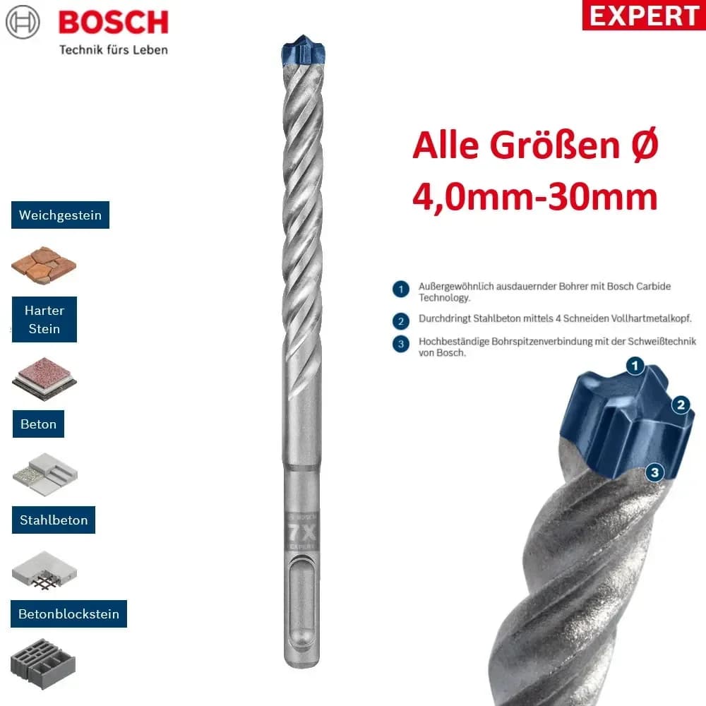BOSCH HM-Hammerbohrer SDS-Plus-7X - ø 12x400