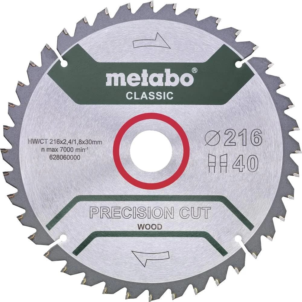 Metabo Sägeblatt "precision cut wood - classic"216x2,4/1,8x30 Z40 WZ 5°neg /B