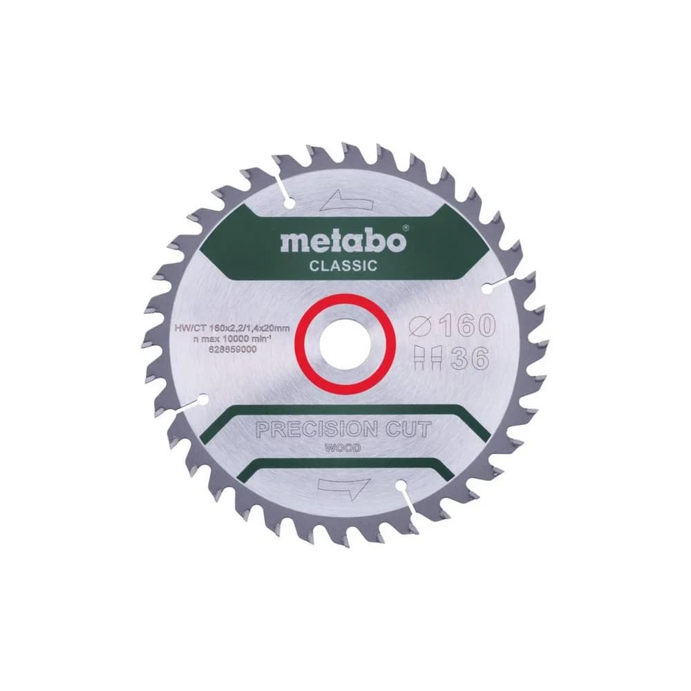 Metabo Sägeblatt "precision cut wood - classic"160x2,2/1,4x20 Z36 WZ 10° /B