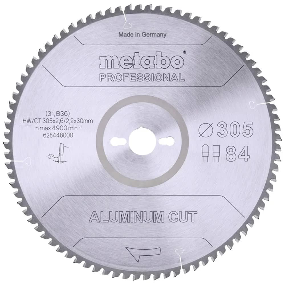 Metabo Sägeblatt "aluminium cut - professional"305x2,6/2,2x30 Z84 FZ/TZ 5°neg