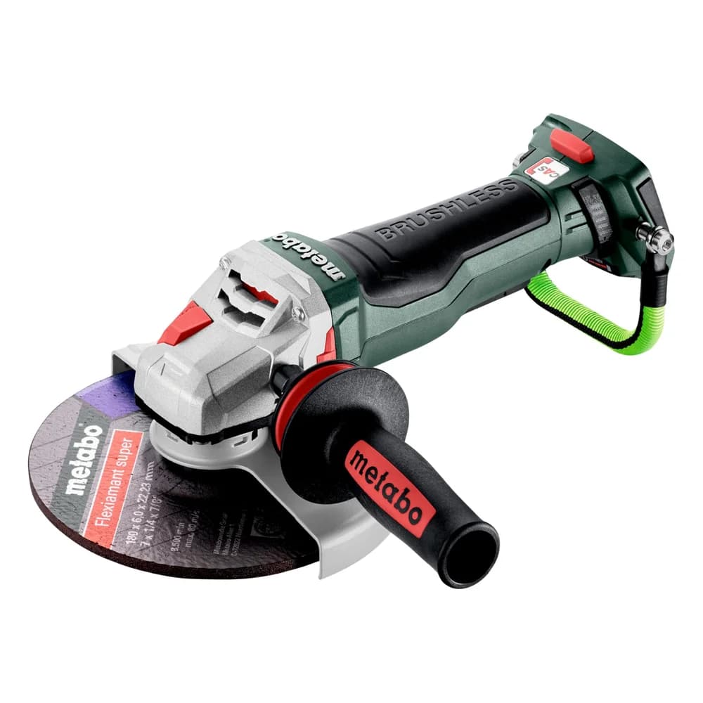 Metabo Akku-Winkelschleifer WPBA 18 LTX BL 15-180 Quick DS mit Bremse, Schnellspannmutter, drehbarem Akkupack, Totmannschalter; metaBOX 165 L