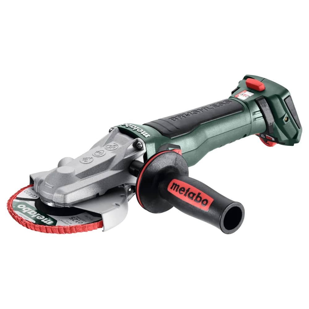 Metabo Akku-Flachkopf-Winkelschleifer WVBF 18 LT BL 11-125 Quick (601307840), metaBOX 165 L