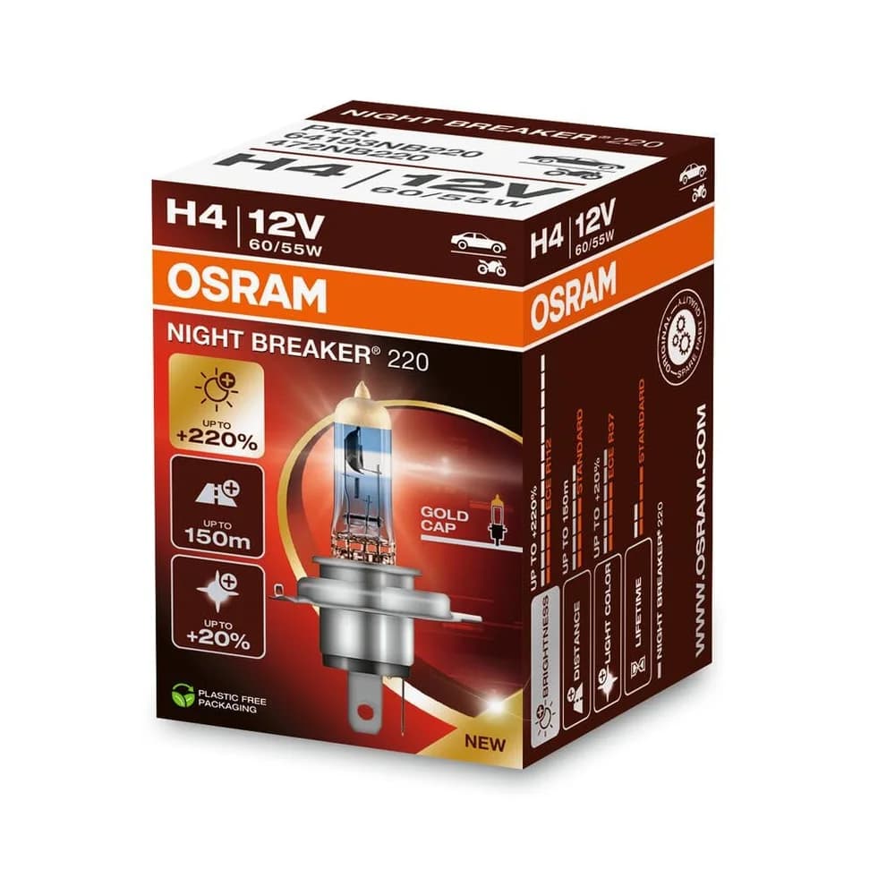 OSRAM Glühlampe, Nebelscheinwerfer NIGHT BREAKER® 220 H4 64193NB220