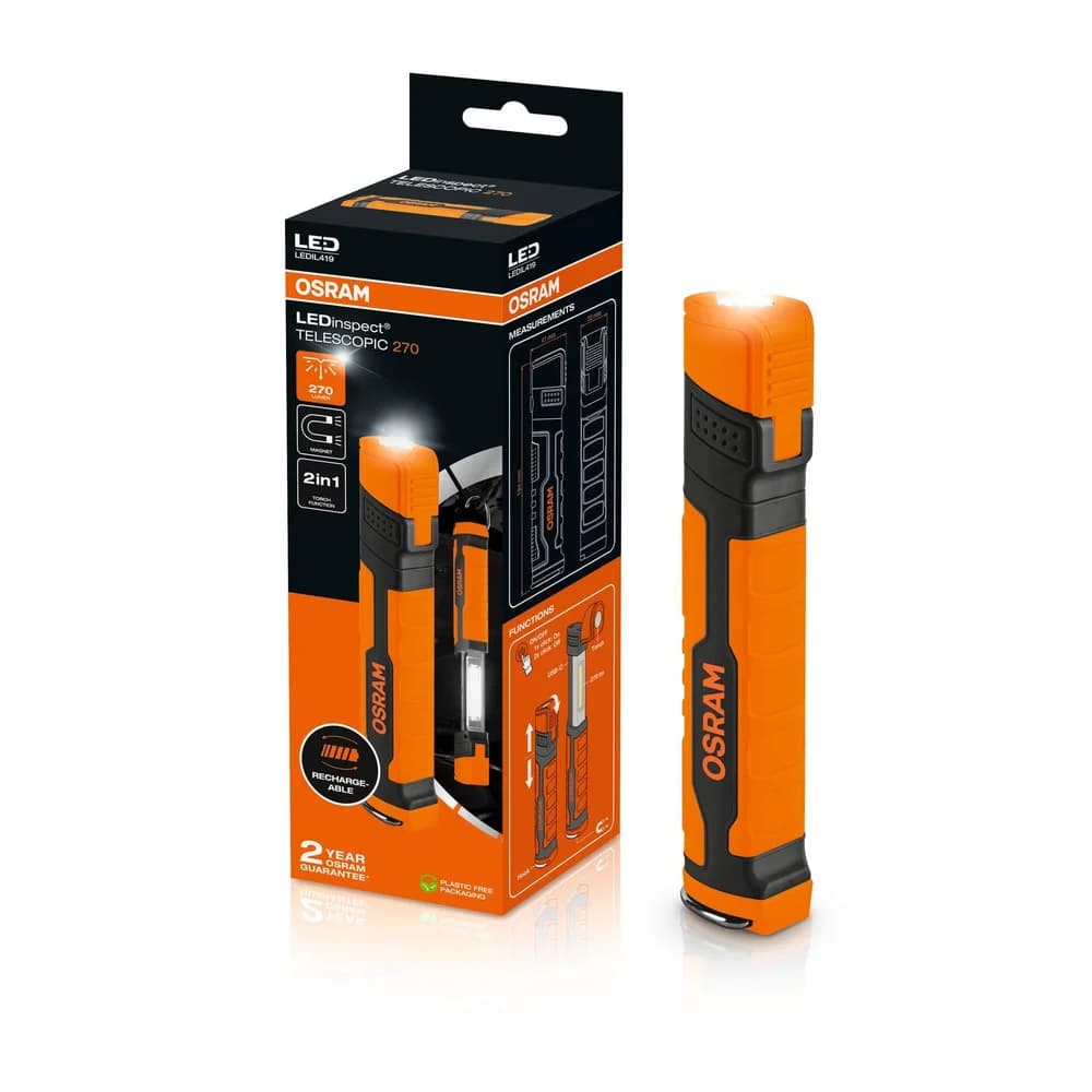 OSRAM LEDinspect TELESCOPIC 270, wiederaufladbare, ausziehbare LED-Inspektionsle