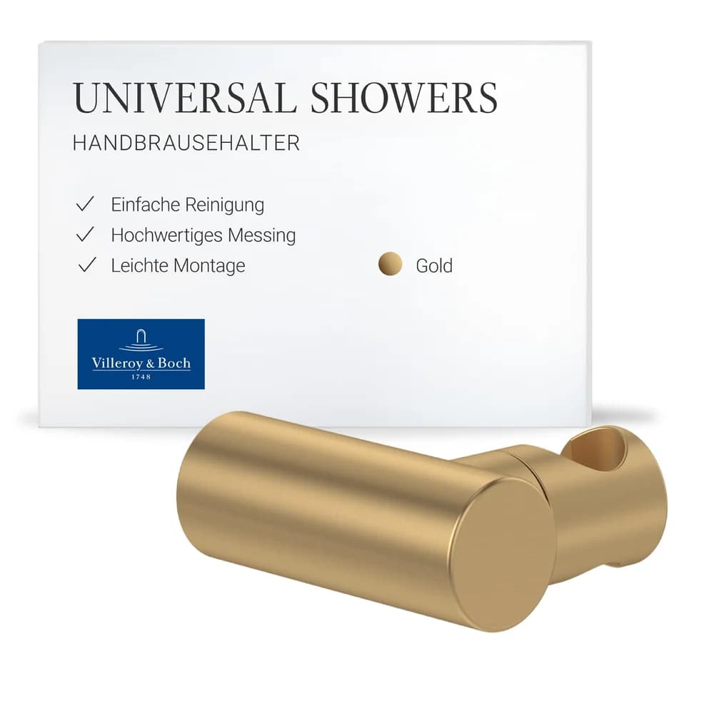 Villeroy & Boch Universal Showers Handbrausehalter TVC00045800076 rund, Wandmontage, brushed gold