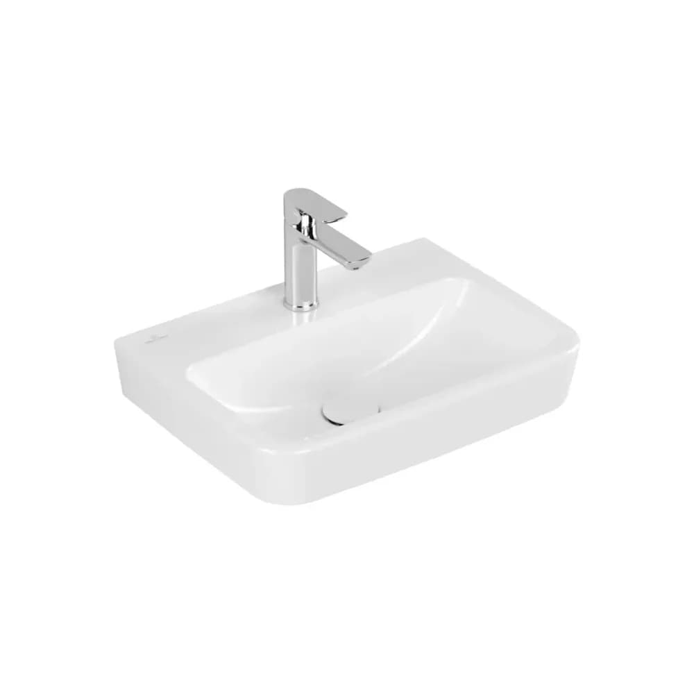 Villeroy & Boch Handwaschbecken O.novo 500x370mm Eckig 1HL. mit Überlauf Weiß Alpin, 43445001 43445001