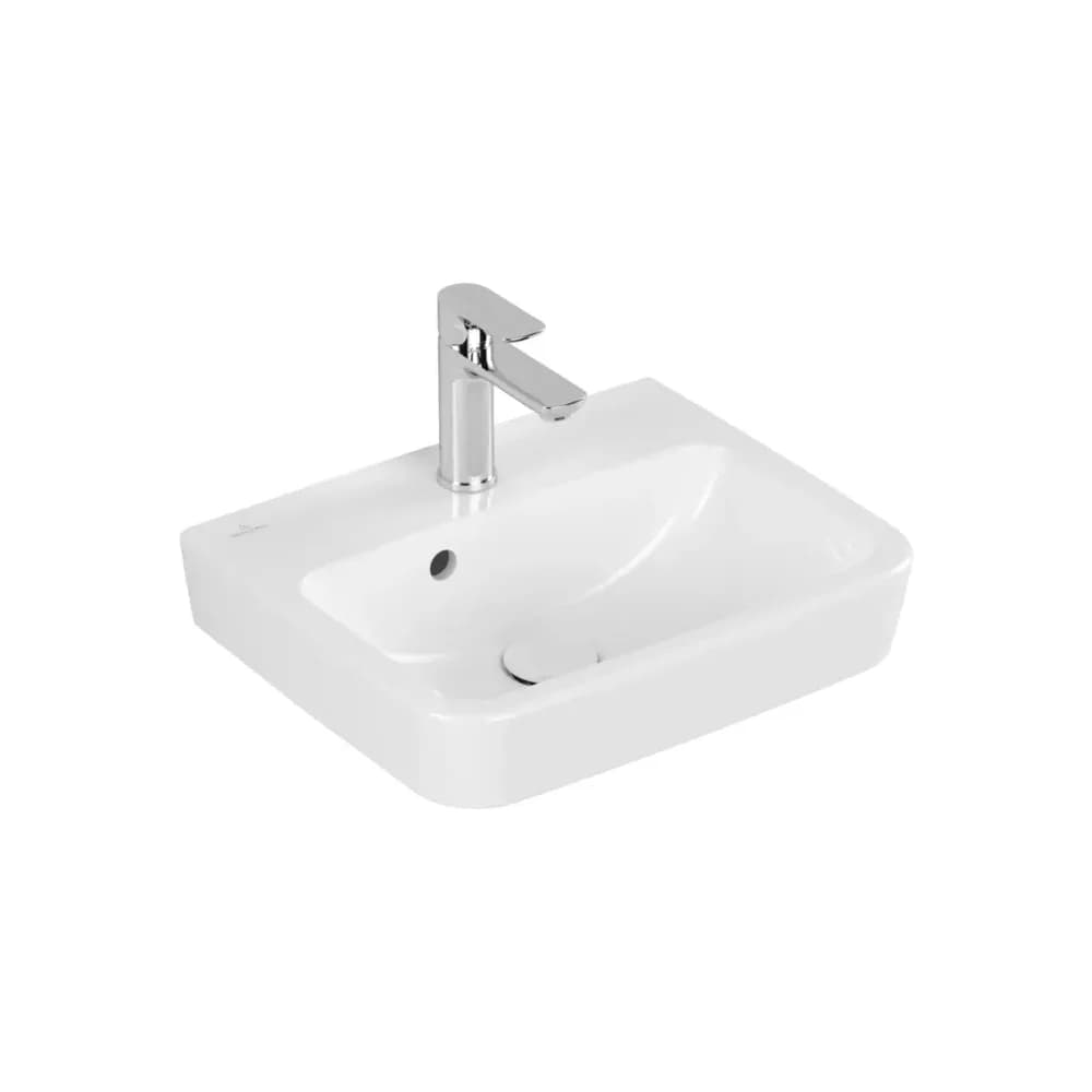 Villeroy & Boch Handwaschbecken O.novo 450x370mm Eckig 1HL. mit Überlauf Weiß Alpin, 43444501 43444501