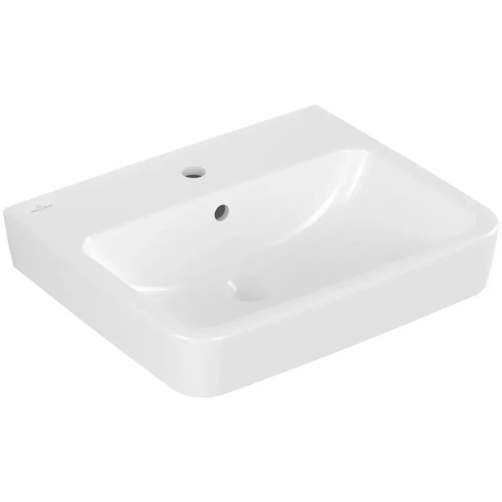Villeroy & Boch Waschbecken O.novo 550x460mm Eckig 1HL. mit Überlauf Weiß Alpin, 4A415501 4A415501