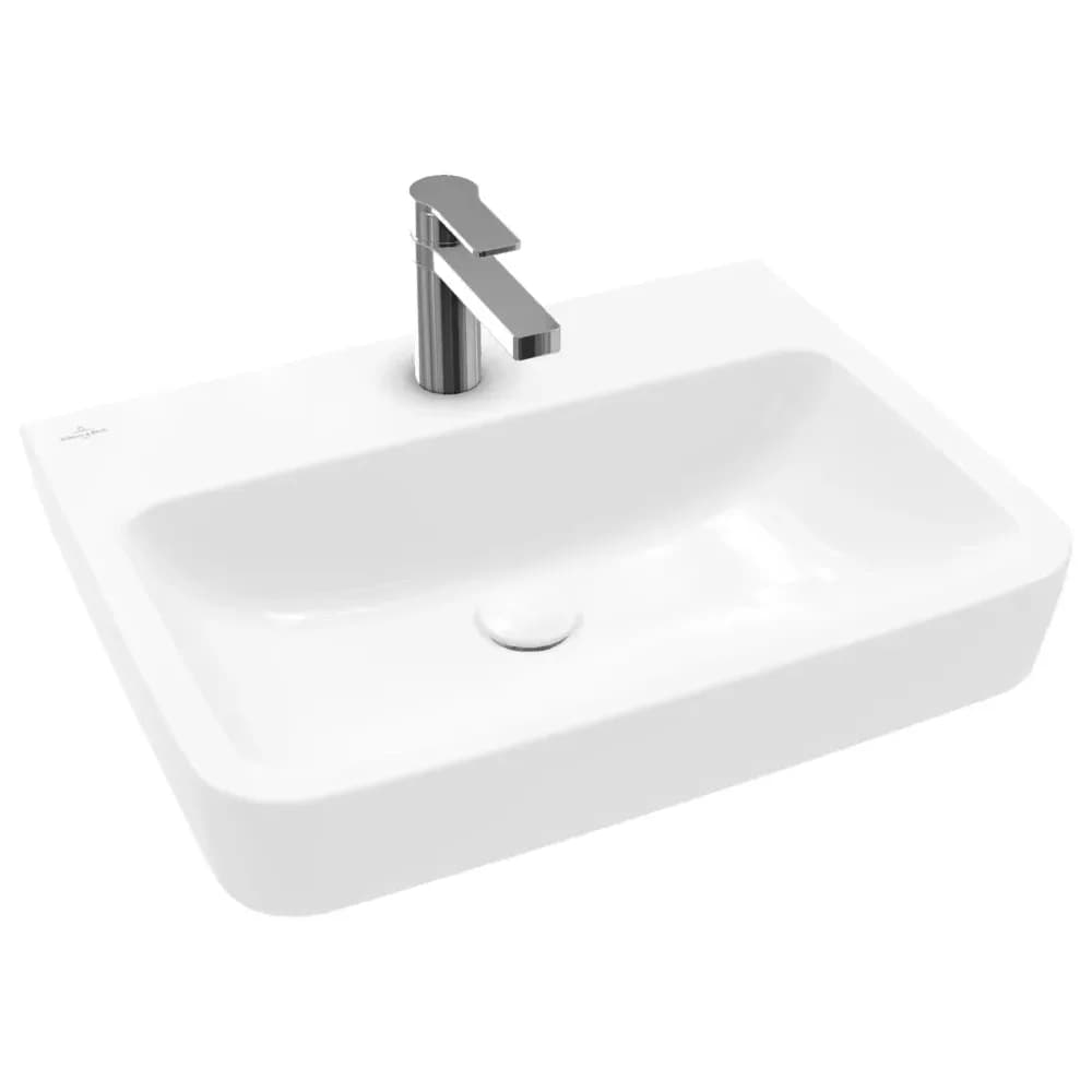 V&B Einbau-/Aufsatzwaschtisch O.NOVO 60x46cm, eck, m HL, ohne Überlauf, weiß