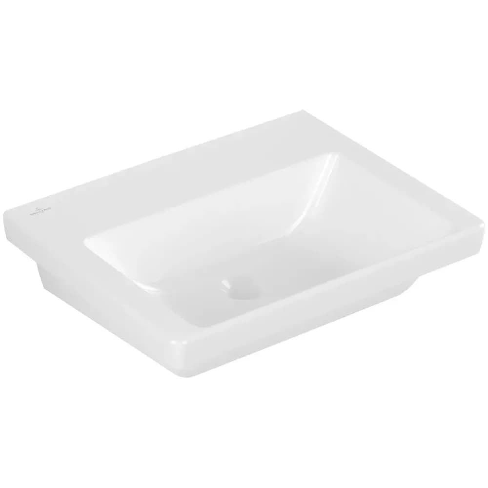Villeroy & Boch Subway 3.0 Waschbecken, rechteck, ohne Hahnloch, ohne Überlauf, 550x440mm, 4A7058R1, Farbe: Weiß CeramicPlus