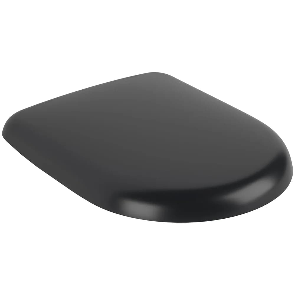 Villeroy & Boch Antao WC Sitz mit Absenkautomatik, Badkeramik, 8M67S1R7, pure black