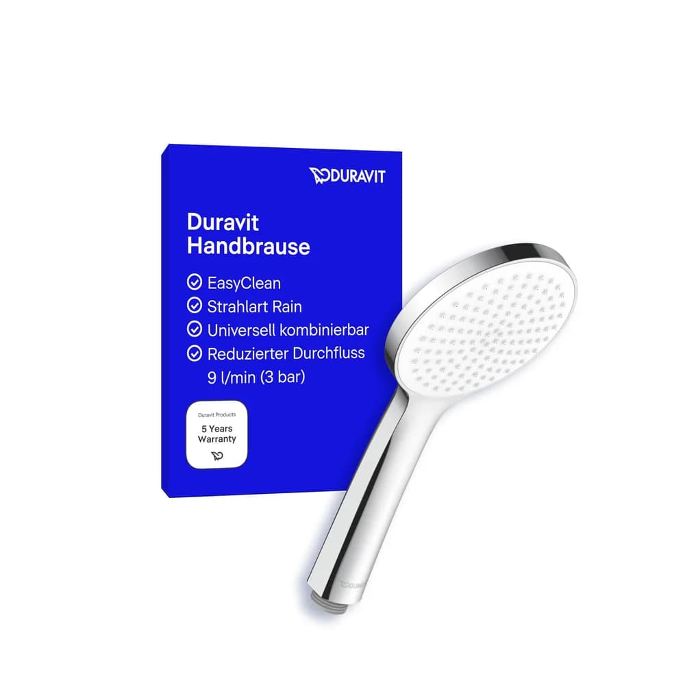 Duravit Kopfbrause 1-jet 230, UV0660017010, Farbe: Chrom / Weiß