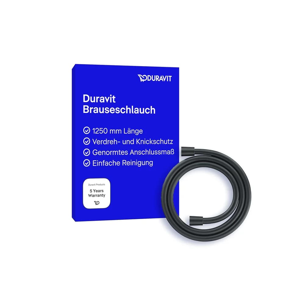 Duravit Brauseschlauch 1250mm, sw matt, Anschlussgewinde G 1/2