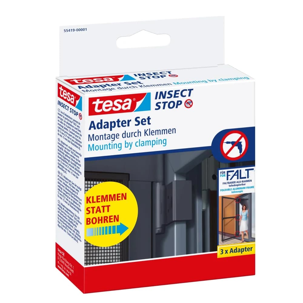 tesa Insektenschutz-Tür 55419-01-00 Türstopper Anthrazit Aluminium