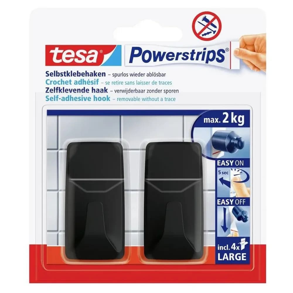 tesa Klebeband Powerstrips Klebehaken Large Eckig 58279-00000-20 2 kg