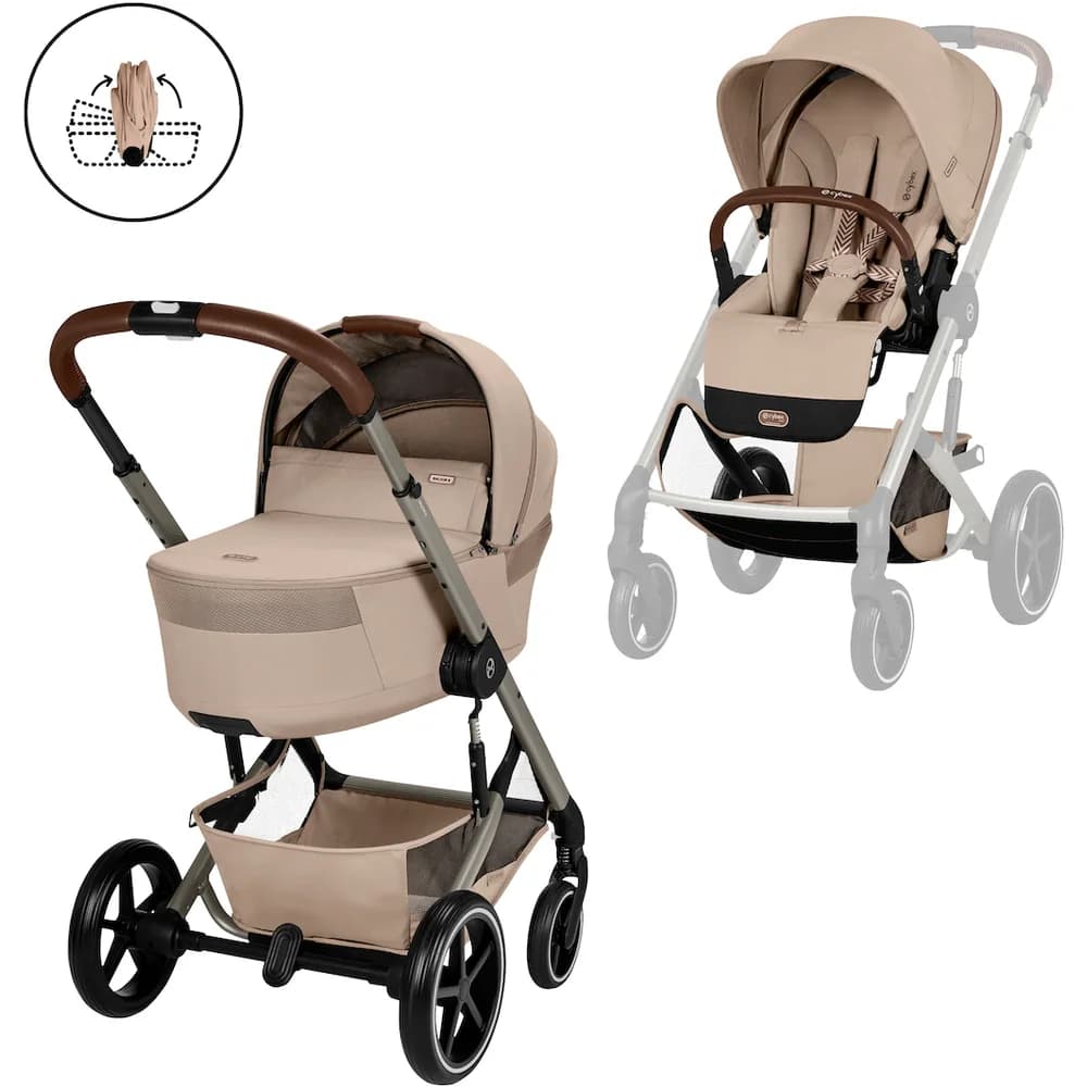 Cybex Kombi-Kinderwagen Balios S Lux Kinderwagen inkl. Babywanne beige