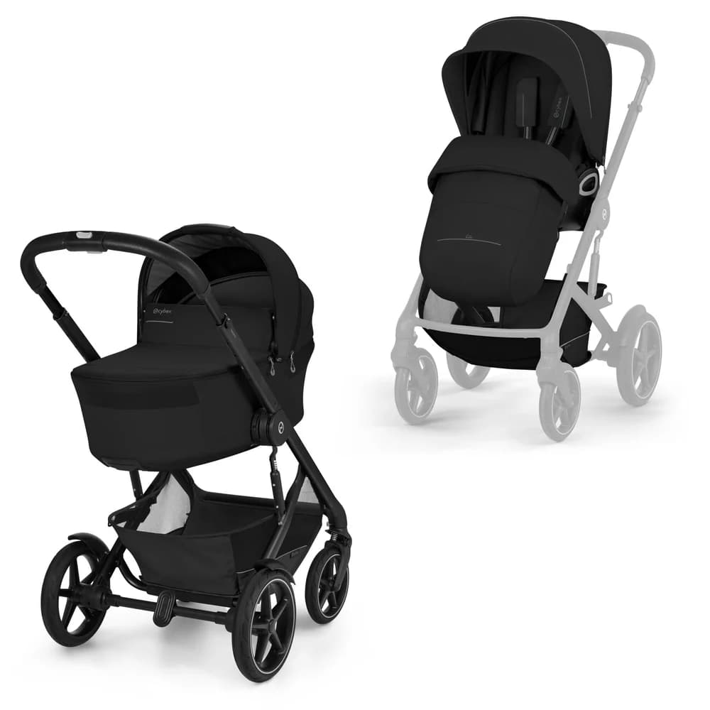 Cybex Kombi-Kinderwagen Talos S Lux Buggy mit faltbarer Babywanne schwarz