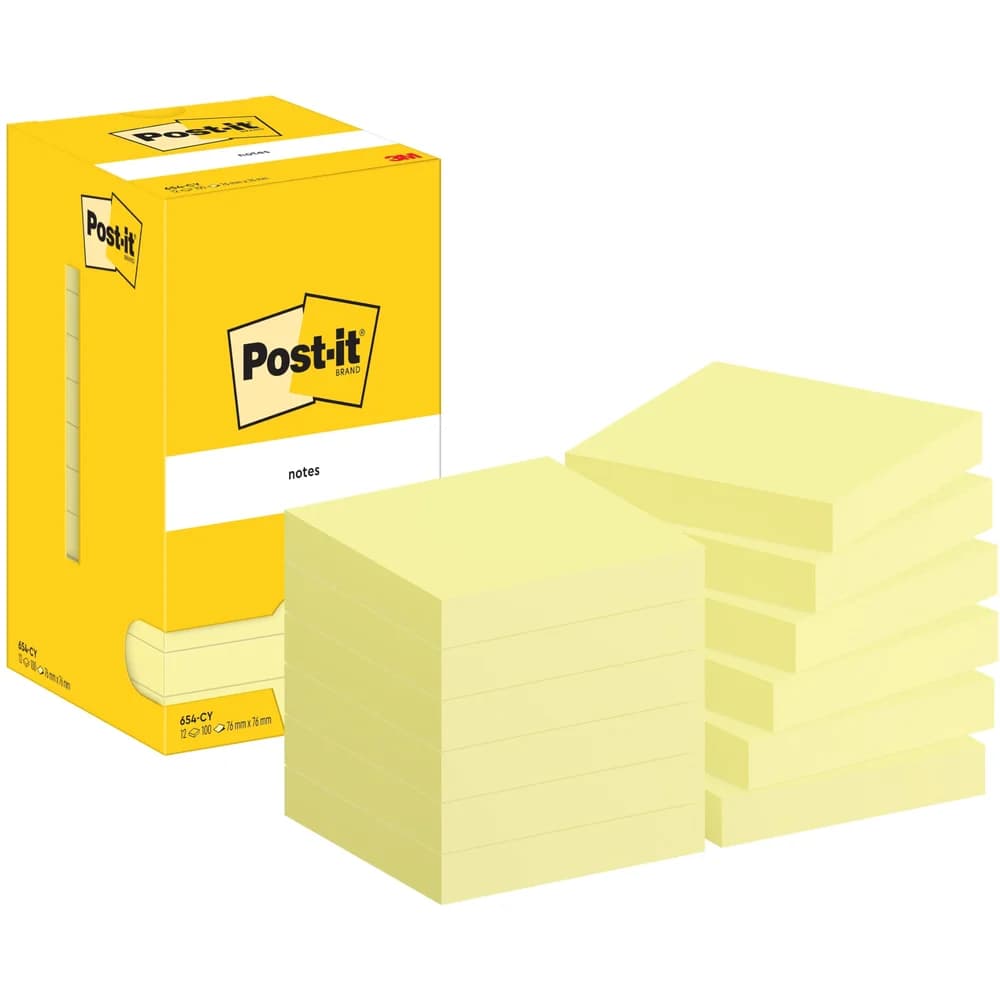 Post-it Haftnotiz 654-CY 76x76mm 100Bl ge 12St