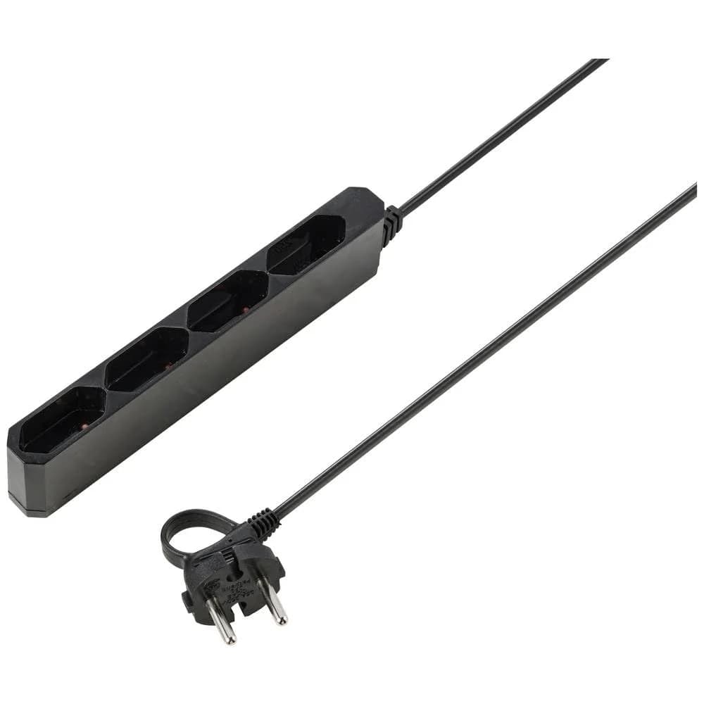 Sygonix SY-5806880 Steckdosenleiste 4fach Schwarz Eurostecker 1 St.