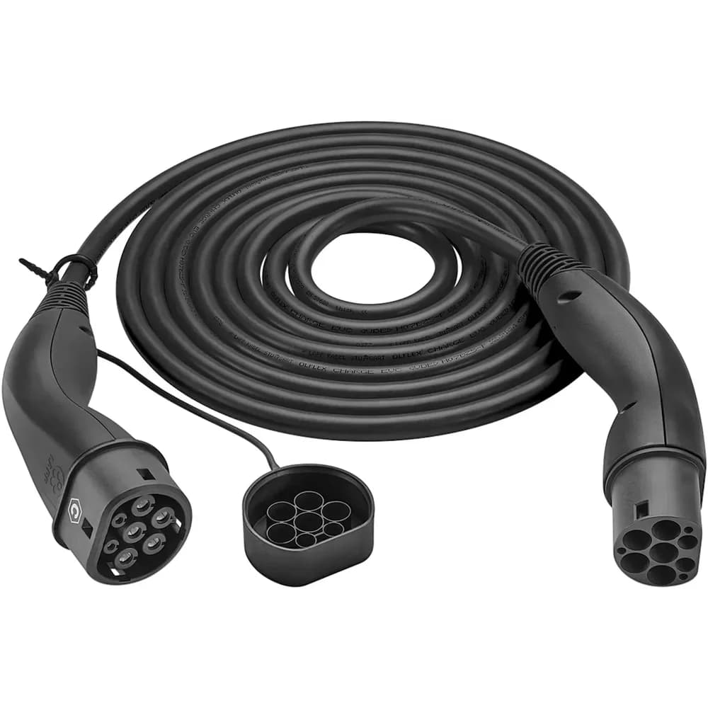 LAPP 61795 - Typ 2 Kabel, Helix, 22 kW, 32 A, 3-Phase, 5 m, schwarz