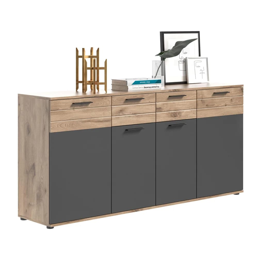 Kommode Mason , grau , Maße (cm): B: 180 H: 87 T: 40.0