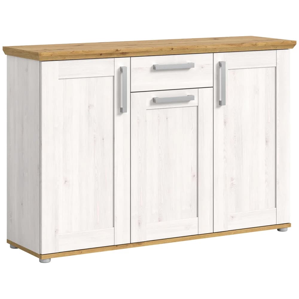 xonox.home Kommode Verona, Sibiu Lärche Nachbildung Melamin Modern 133x88x37 cm weiß