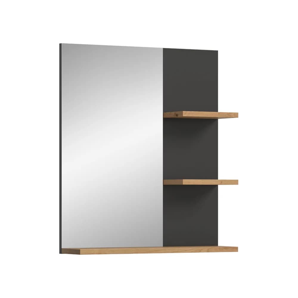xonox.home - Spiegel Canu 63x73x16 cm in Basalt grau und Artisan - Badmöbel Bads - Braun