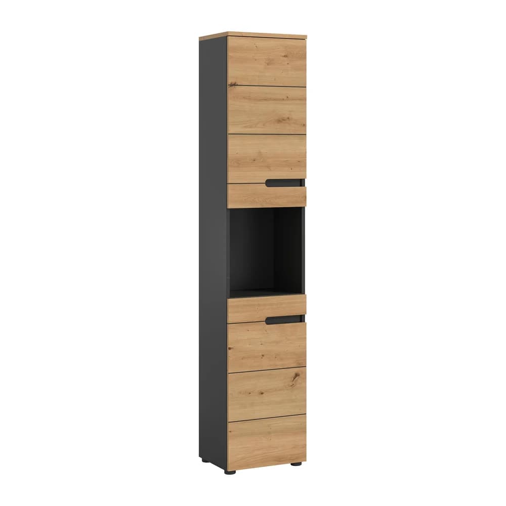 Hochschrank Canu ca. 38x193x34 cm Eiche/Grau