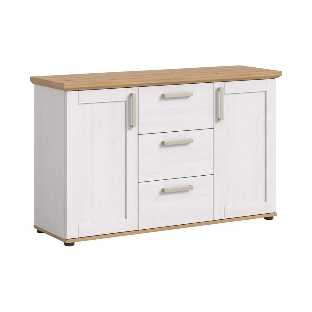 xonox.home Sideboard Sideboard Verona, Sibiu Lärche, 129cm weiß