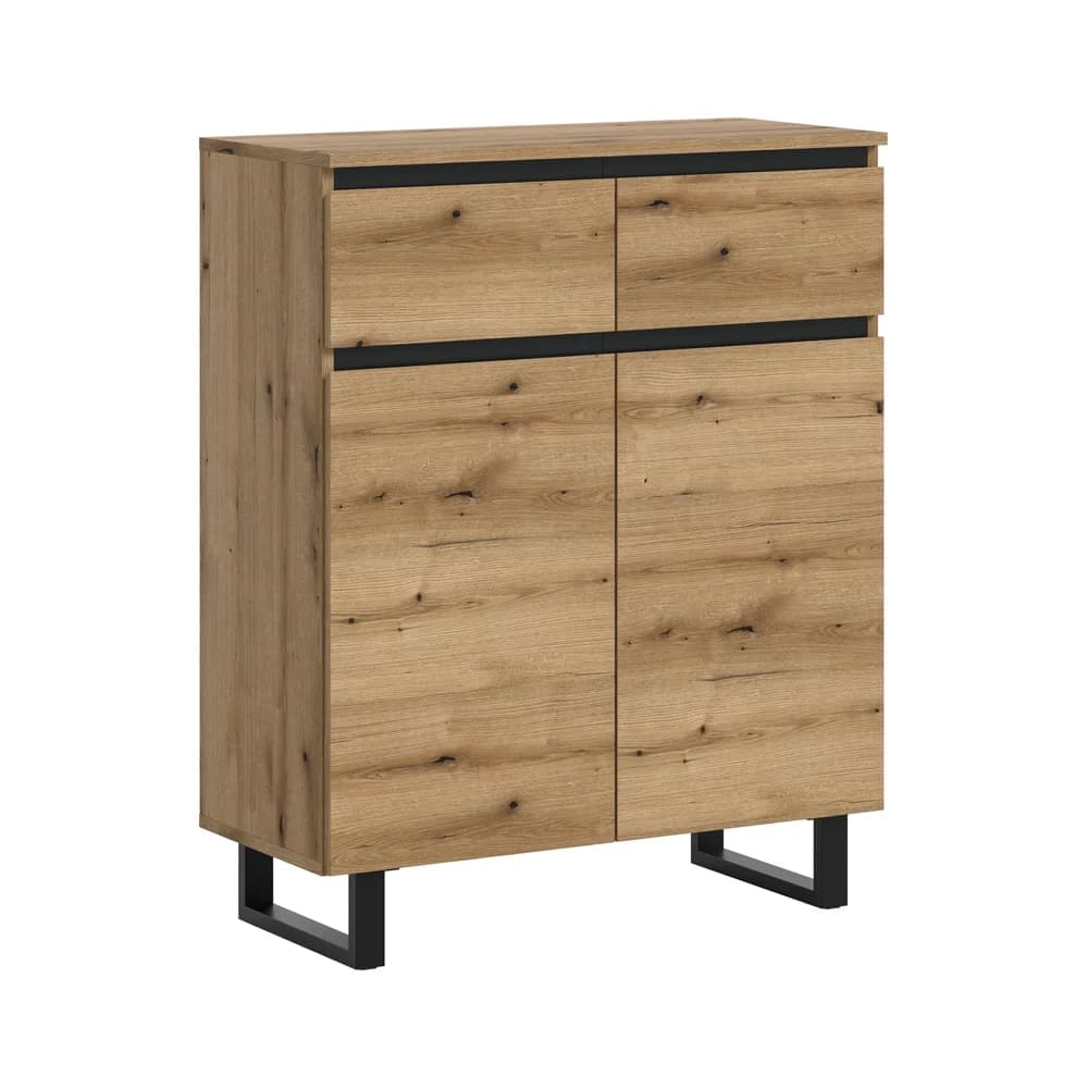 xonox.home Kommode, Evoke Oak Nachbildung Melamin beschichtet modern 80x99x36 cm braun