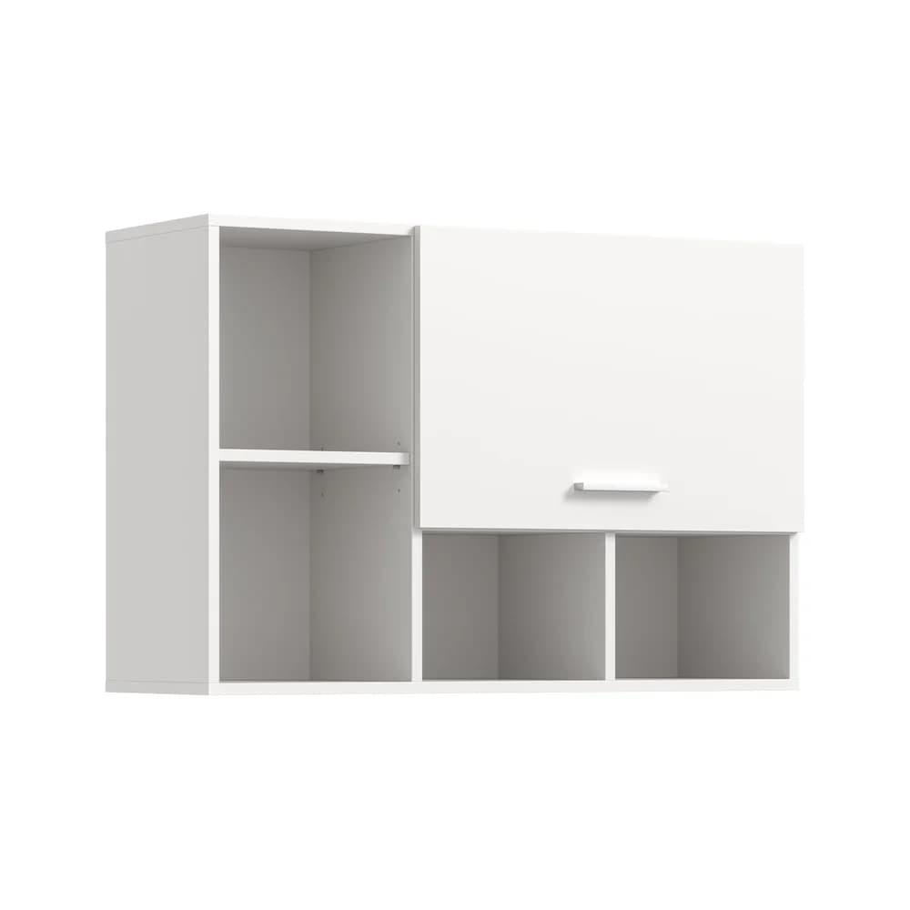 Ebuy24 Free Badschrank Wandhängend 1 Klappentür, 4 Regale weiß.