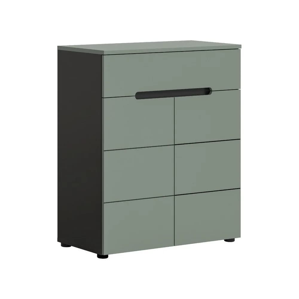 xonox.home Schuhkommode, Smoke Green Melamin beschichtet modern 94x80x37 cm grau
