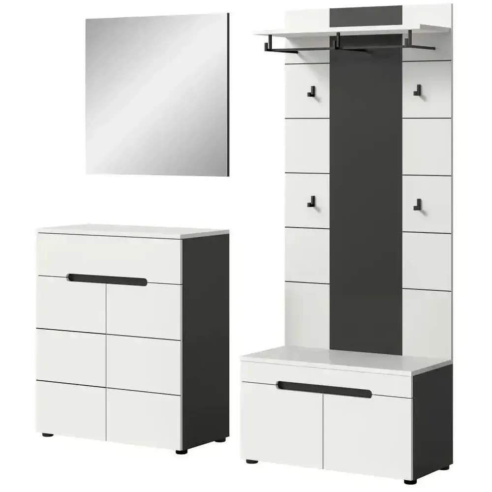 Ebuy24 Canu Garderobenmöbel Set C34 weiß, grau.