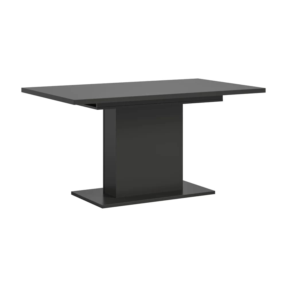 Ebuy24 Motion Esstisch Säulenfuß 90x150/190cm inkl. 1 Einlegeplatte grau.