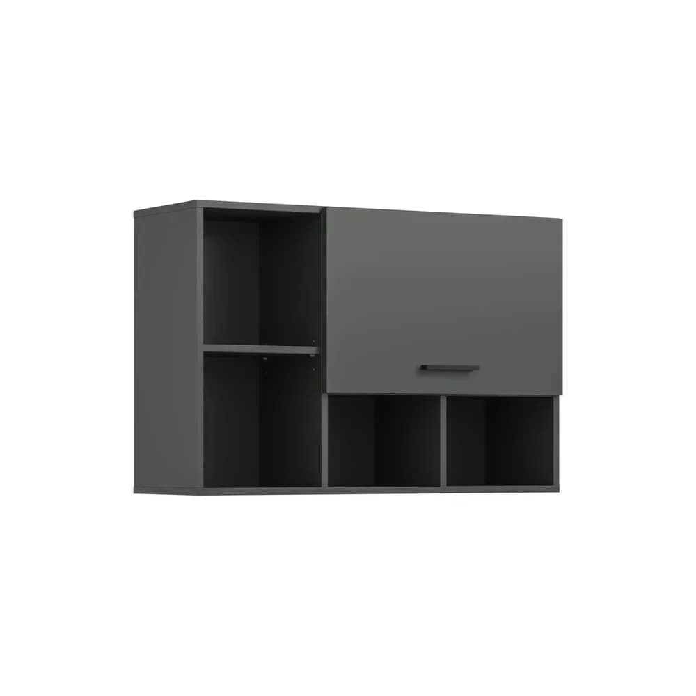 Ebuy24 Free Badschrank Wandhängend 1 Klappentür, 4 Regale Anthrazit.