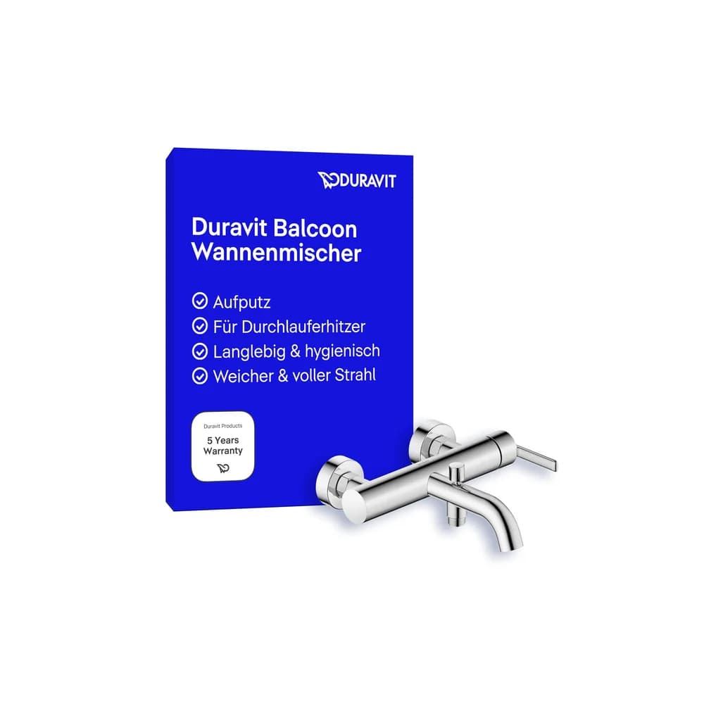 Duravit Balcoon Wannenarmatur , Aufputz Chrom BA5230000010
