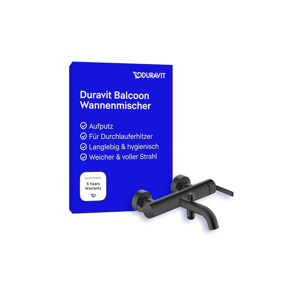 Duravit Balcoon Wannenarmatur , Aufputz Schwarz BA5230000046